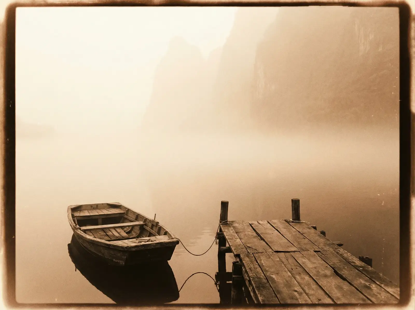 国产视频 作品交易 - 限量版画《雾中渡口》